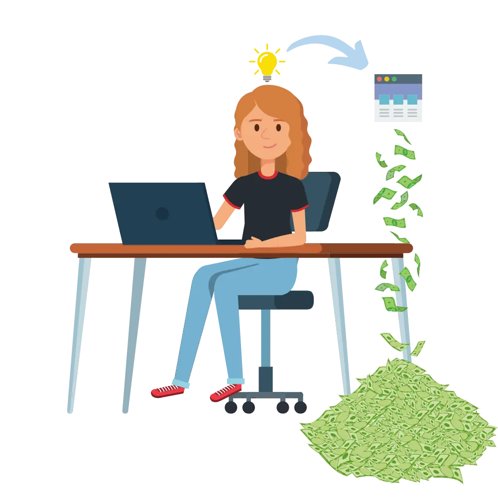 woman working with laptop
